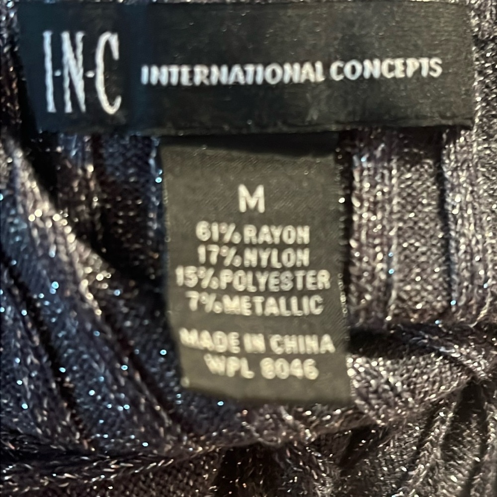 EUC INC StunningGlittering Grey Turtleneck Sweater Sz M - Picture 7 of 10